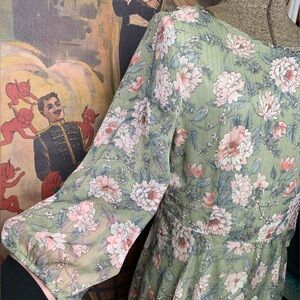 Floral Sage Green Maxi Dress